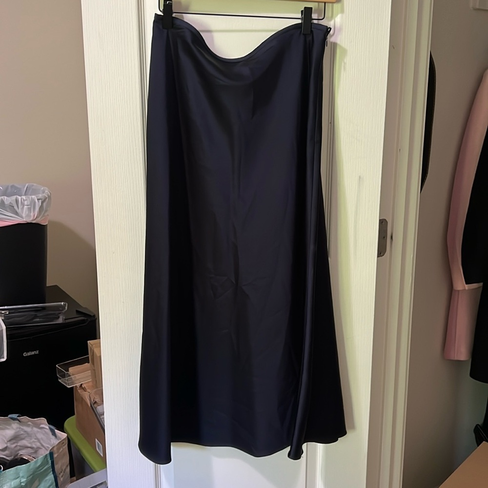 Antonio Melani Navy Silk Skirt